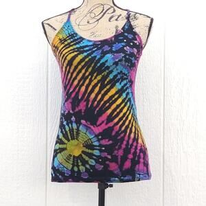 Kathmandu Imports Tie Dye Strappy Top M/L Stretch Yoga Festival Hippie Boho